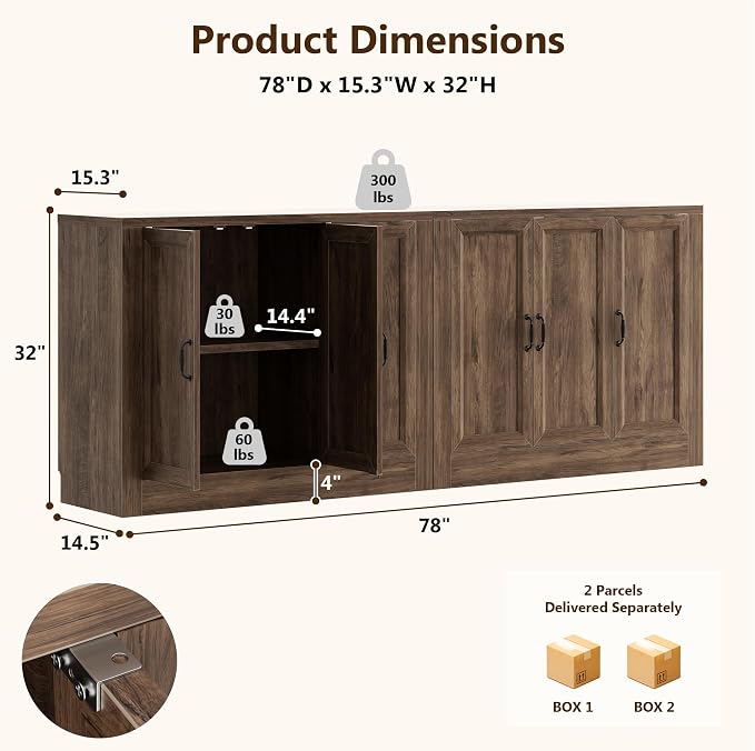 78.5" W Modern Buffet Cabinet - Image 2