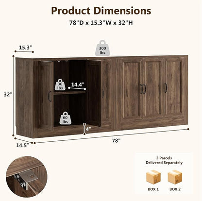 78.5" W Modern Buffet Cabinet - Image 2