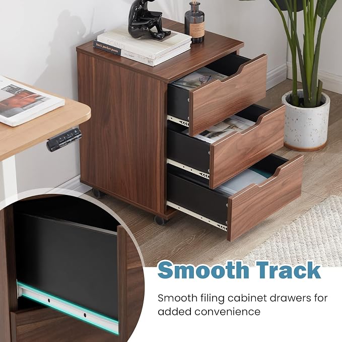 Farini Mobile File Cabinet for Home Office, 3 Drawer Chest Wood, Drawers Unit - Image 5