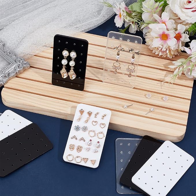 OLYCRAFT 18Pcs 3 Colors Acrylic Earring Display Card Portable Acrylic Earring - Image 4