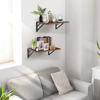 Tectocker-DOU 2 Pc Deep Floating Shelves ; Wall Mounted Hanging Shelves - Image 5