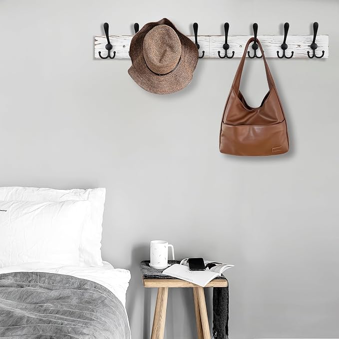 32.2'' Large Coat Rack Wall Mount Coat Hooks - Image 6