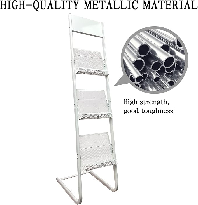 TONGMO Floor-standing 3-Layer Magazine Rack, Brochure Display Stand, made of - Image 4
