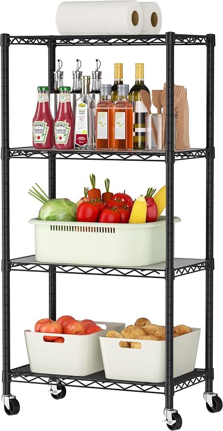 Golpart Shelves Storage Shelf Wire Closet Bathroom Organizers Metal Pantry | 4 by Golpart