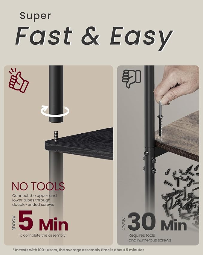 VASAGLE Superfast Toolless Assembly, 3-Tier Shelf - Image 4
