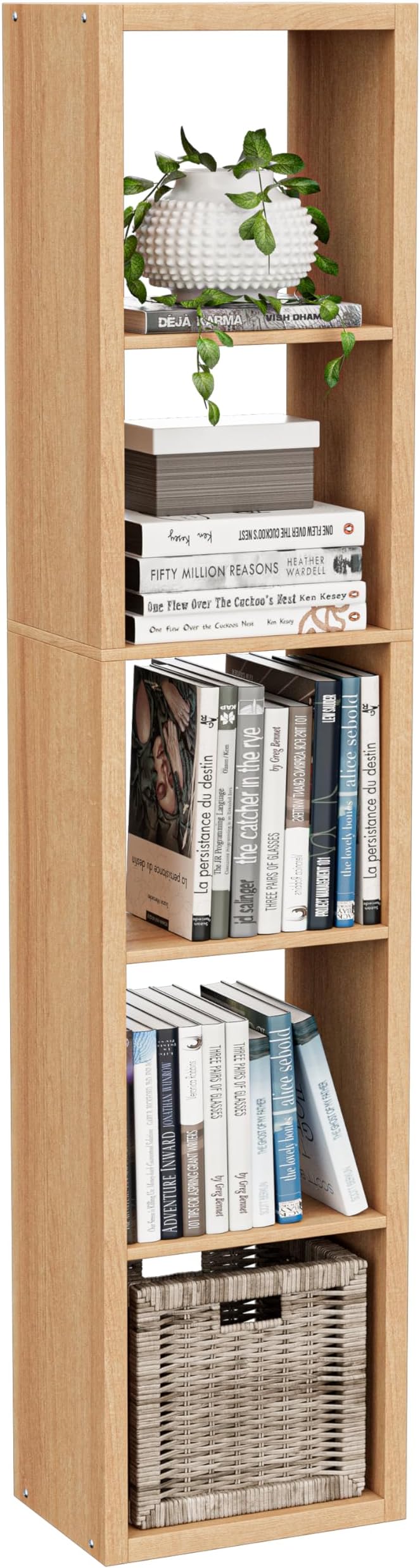 Tall Cube Storage Organizer Bookcase, 5 Tier 11 inch Open Back Cubical Shelf by VDNEND