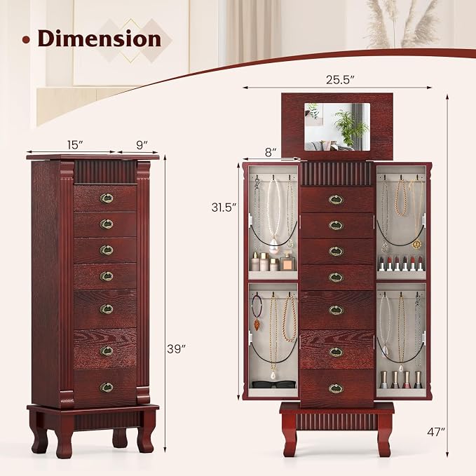 Giantex Standing Jewelry Cabinet - Image 3
