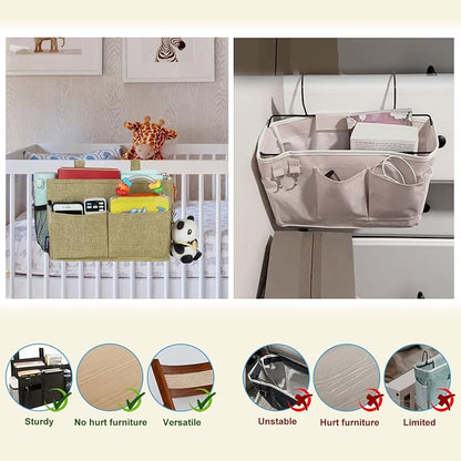 Surblue Bedside Caddy Hanging Bed Organizer Storage Bag Pocket - Image 4
