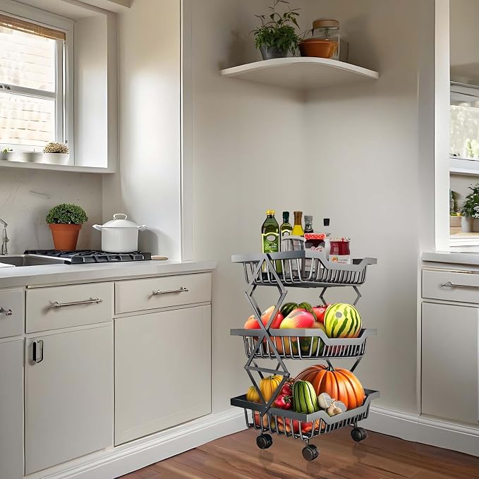 Rolling Kitchen Cart Utility Storage Stand - Image 7