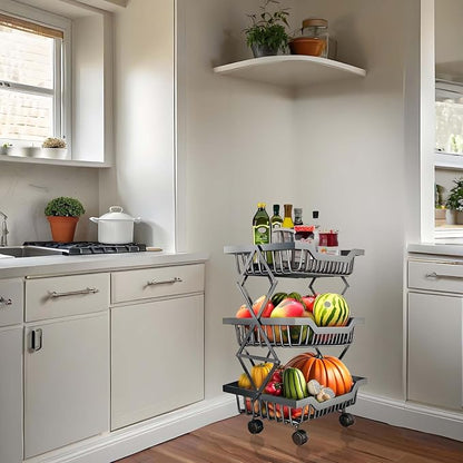 Rolling Kitchen Cart Utility Storage Stand - Image 7