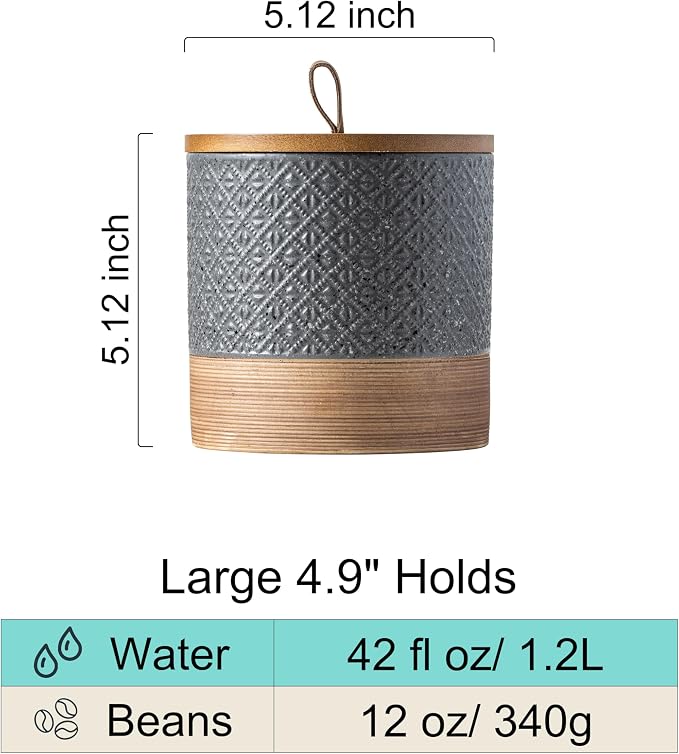 Miamolo Ceramic Jar with Lid Airtight, Coffee Canister Kitchen Food Storage Jars - Image 3