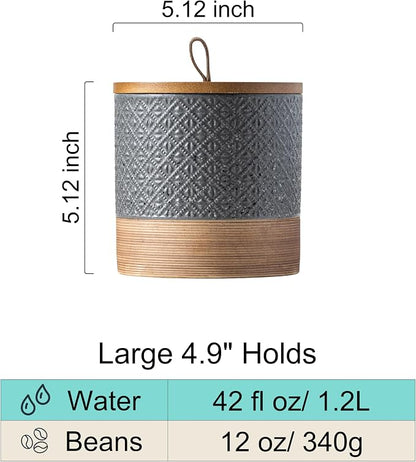 Miamolo Ceramic Jar with Lid Airtight, Coffee Canister Kitchen Food Storage Jars - Image 3