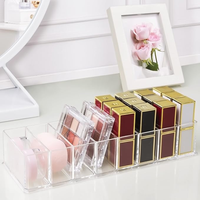 Detachable Makeup Organizer, 8 Compartments Acrylic Cosmetic Storage Jewelry - Image 5