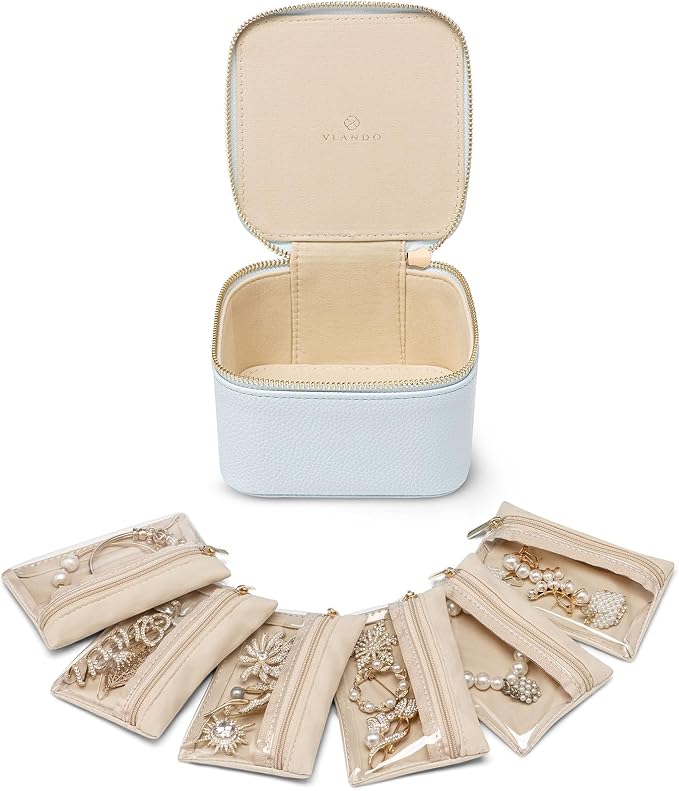 Vlando Small Jewelry Organizer, Travel Jewelry Case by VLANDO