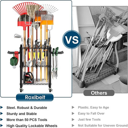 T1 Garden Tool Organizer（With Lockable Wheels）Heavy Duty Garage Tool Storage - Image 3