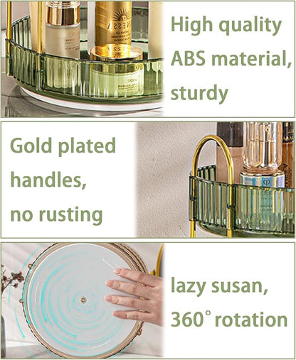 Rotating Makeup Organizer for Vanity, High-Capacity Skincare Clear Make Up - Image 2
