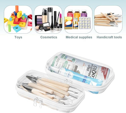 Set of 2 - Hard Sided Clear Zipper Case - Image 6