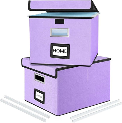File Organizer Box with Lids, Collapsible File Folder Organizer | File Box with by Huolewa