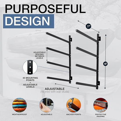 StoreYourBoard G-Kayak Wall Rack – Heavy-Duty Outdoor Kayak Rack - Image 3