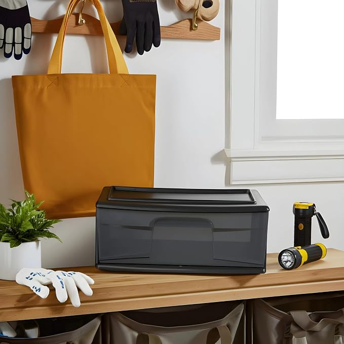 HOMZ 2-Pack 1-Drawer Storage Cart, Plastic Container - Image 2