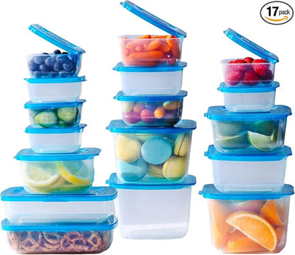 Premium Attached Food Storage Containers, Permanently Attached Plastic Lid by MRLID