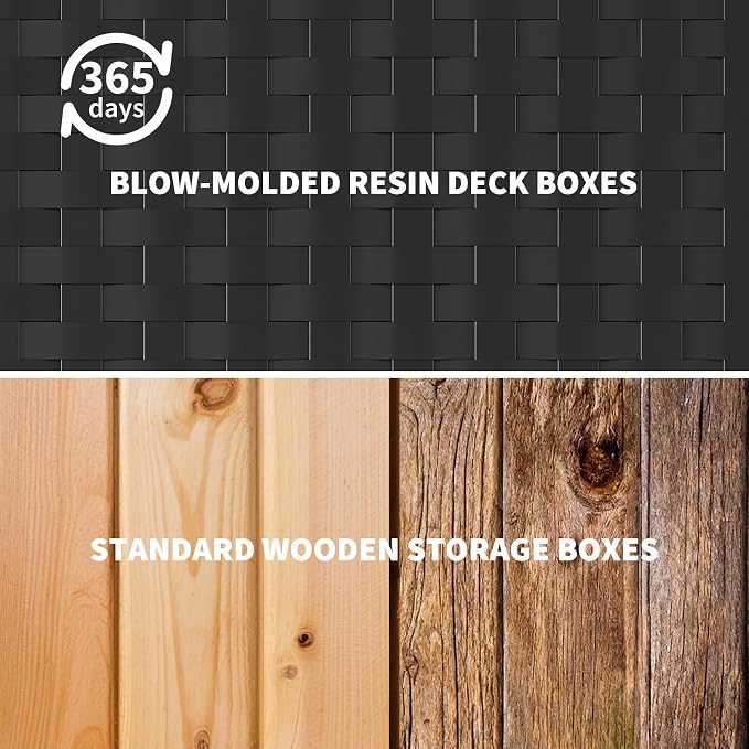 IDEALHOUSE 28 Gallon Resin Deck Box, Weatherproof and UV Resistant Outdoor - Image 7