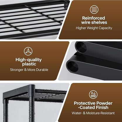 5-Tier Storage Shelves with Plastic Connectors – Metal Shelf Organizer - Image 6