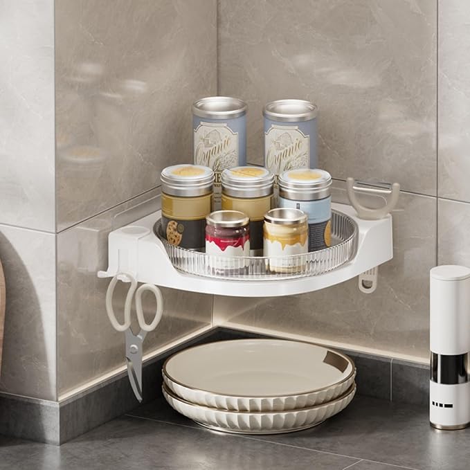 360 Rotating Makeup Organizer Spinning Bathroom Organizer 1 Pack Corner Storage - Image 7