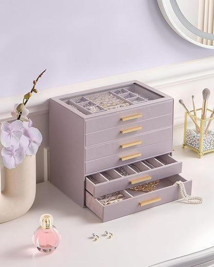 Lolalet Jewelry Box Organizer, 6-Layer Jewelry Organizers and Storage Case - Image 2