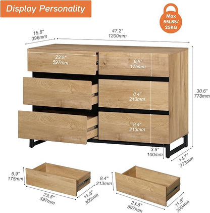 WAMPAT Dresser for Bedroom, Modern Wood Dresser - Image 2