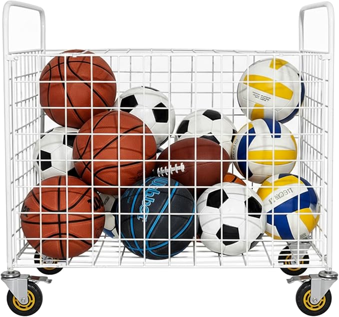 MyGift Professional Gym Metal Multi Sports Ball Storage Cart - Image 6