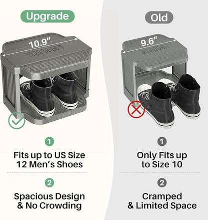 Kitstorack 8-Tier Vertical Plastic Shoe Rack, Freestanding Stackable Shoe - Image 5
