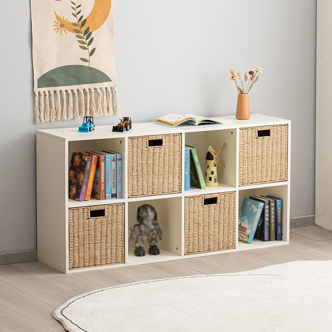 Handwoven Paper Woven Cube Basket Organizer - Image 5