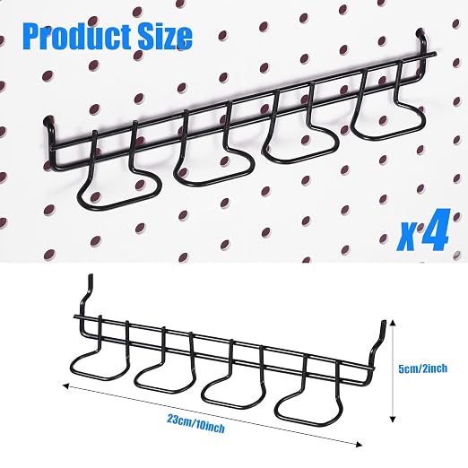 Coume 4 Pieces Pegboard Screwdriver Holders, Stainless Steel Pegboard Pliers - Image 2