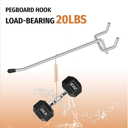 HUHOLE Pegboard Hooks 6 Inch 50PC, Ideal Garage Organization, Wall Storage Tool - Image 4