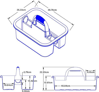 Akro-Mils 09185 Plastic Tote Tool & Supply Cleaning Caddy - Image 3