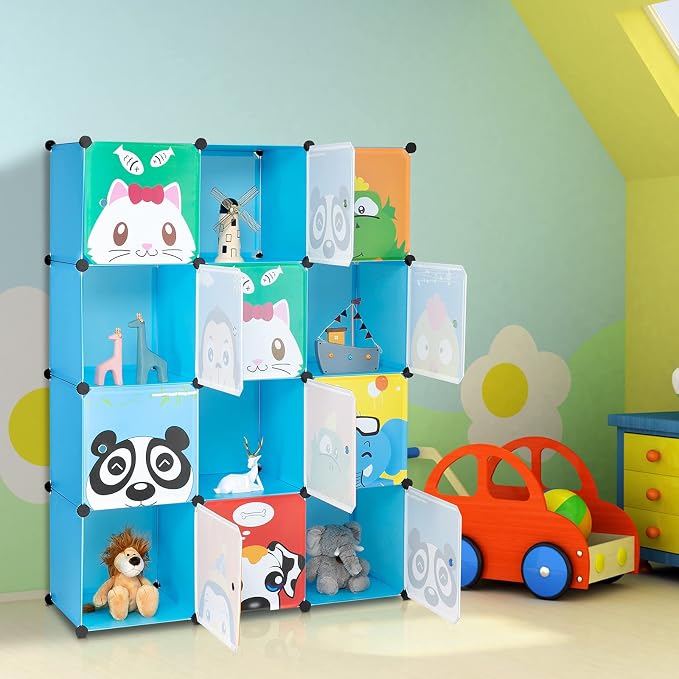 Cubes Storage Organizer, 12-Cube Plastic DIY Cabinet Clothes Wardrobe Closet - Image 4