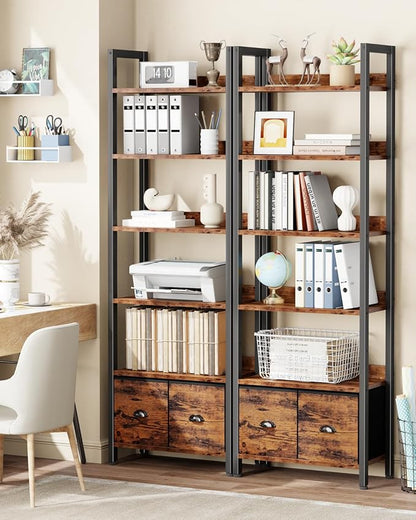 Furologee 6-Tier Bookshelf Set of 2, Tall Bookcase - Image 7