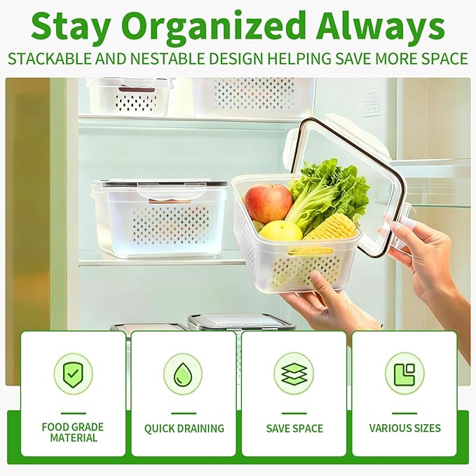 PRAKI 5-Pack Large Fruit Storage Containers - Image 6