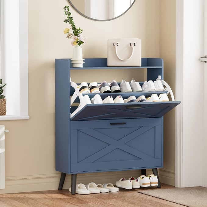 Homleke Farmhouse Shoe Storage Cabinet - Image 3