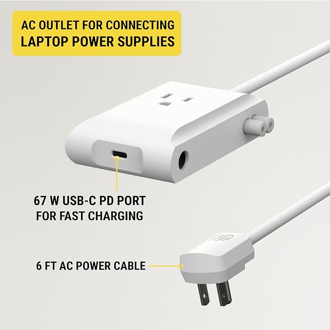 Scosche BL2PEACWT-AP BaseLynx™ 2.0 End Cap Modular System, 67W USB-C Charger - Image 3
