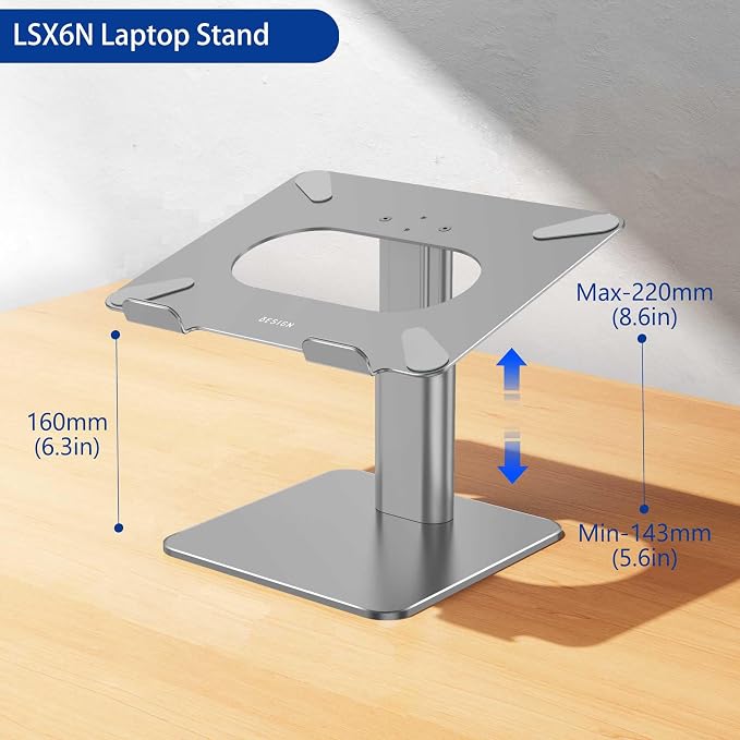 BESIGN LSX6N Laptop Stand, Ergonomic Adjustable Notebook Stand, Riser Holder - Image 4