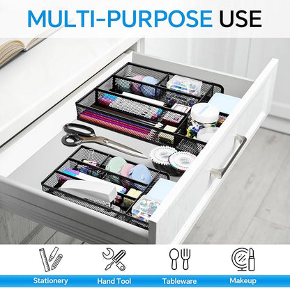 Desk Drawer Organizer, Office Drawer Divider Organizer Tray - Image 2