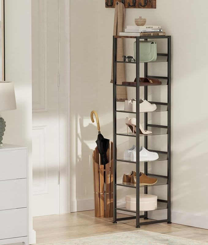 8 Tiers Vertical Shoe Rack, Corner Shoe Storage Organizer, Narrow Shoe Tower - Image 2