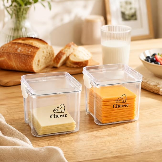 2 Pack Cheese Container for Refrigerator Airtight Creamer Container - Image 6