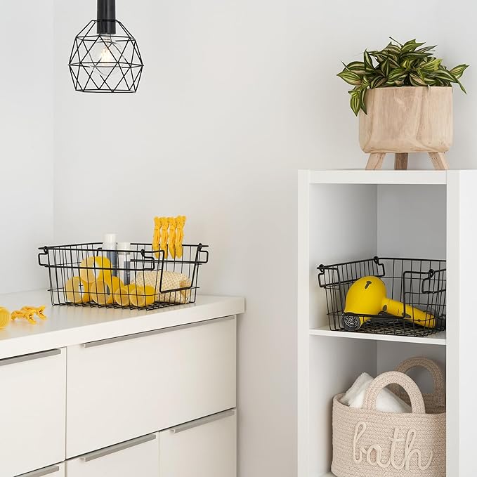 TRINITY 2-Pack Stackable Metal Wire Storage Baskets - Image 3