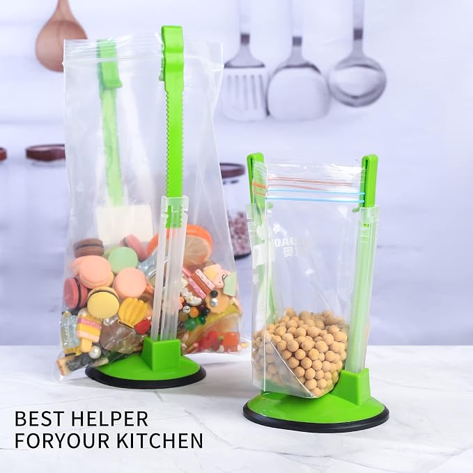 4 Pcs Baggy Rack, Freezer Bag Holder Stand, Adjustable Food Storage Holders - Image 5