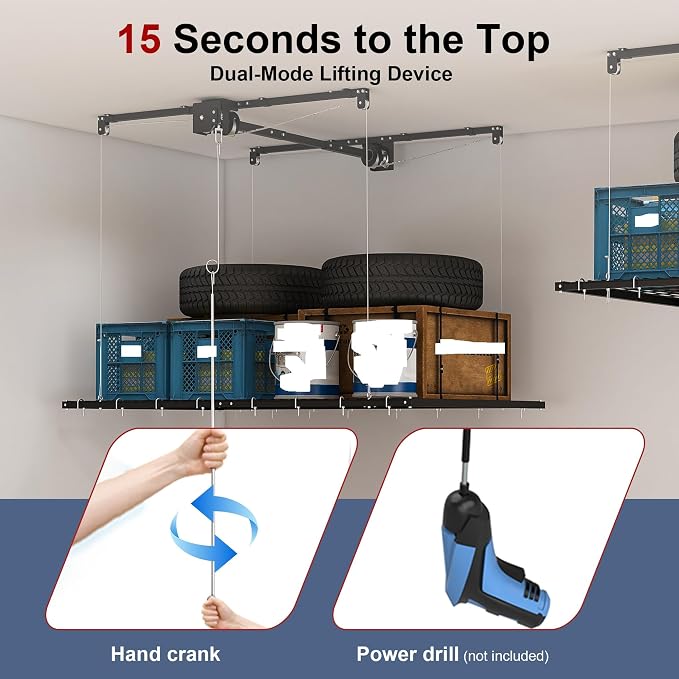 4x8 FT Overhead Garage Storage Rack - Image 4