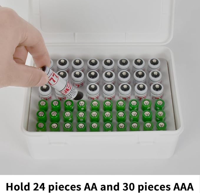 FULLCASE Battery Storage Organizer Holder Holds 54 AA AAA Batteries, Box Cases - Image 2