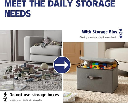 Fabric Foldable Storage Boxes Large Collapsible Stackable Storage Bins - Image 5